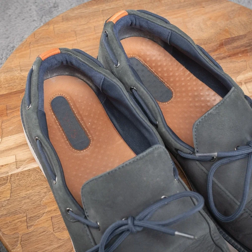 SWIMS Braided Lace Loafer Boat Shoes - SIZE: 11 US‎ - Navy / White